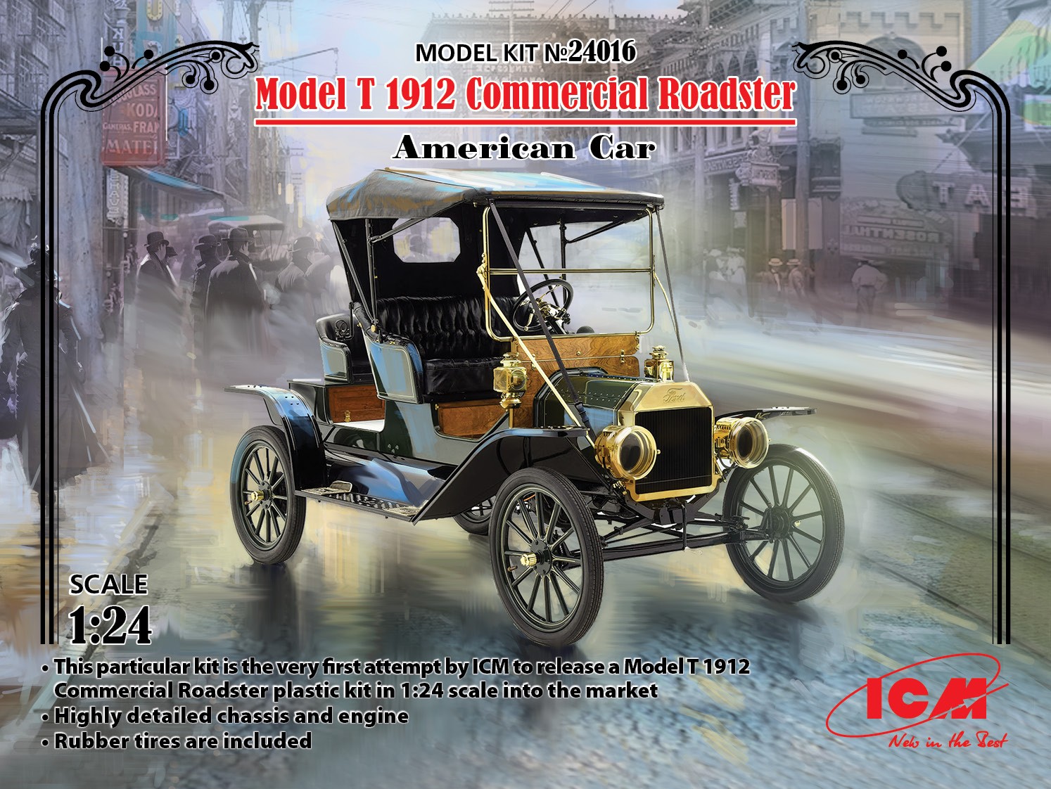 1/24 24016 ICM Model T 1912 Commercial Roadster, American Car