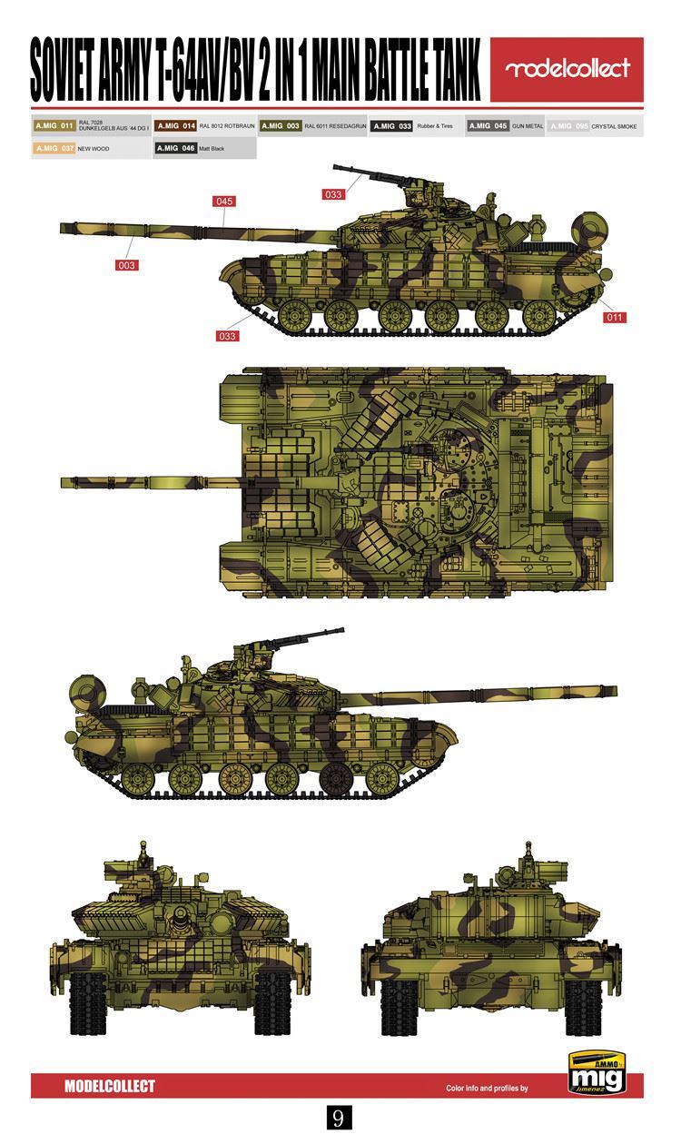 ModelCollect 1/72 Soviet Army T-64AV/BV 2 IN 1 Main Battle Tank UA72128