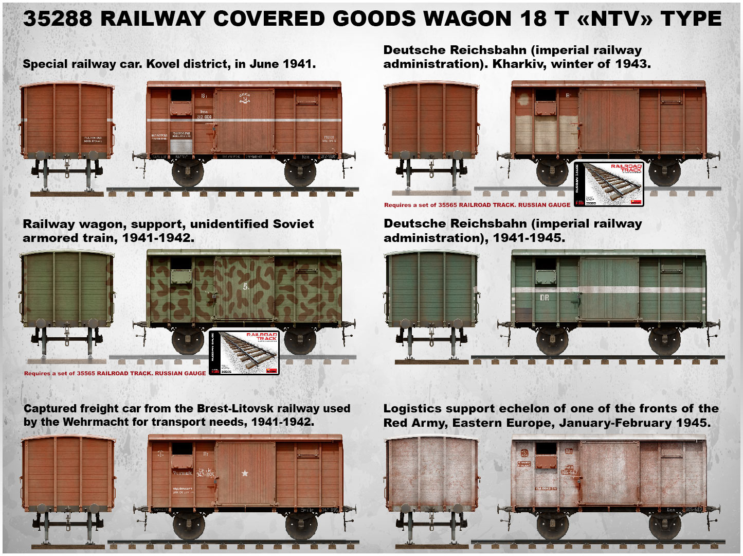 1/35 RAILWAY COVERED GOODS WAGON 18t “NTV” TYPE 35288