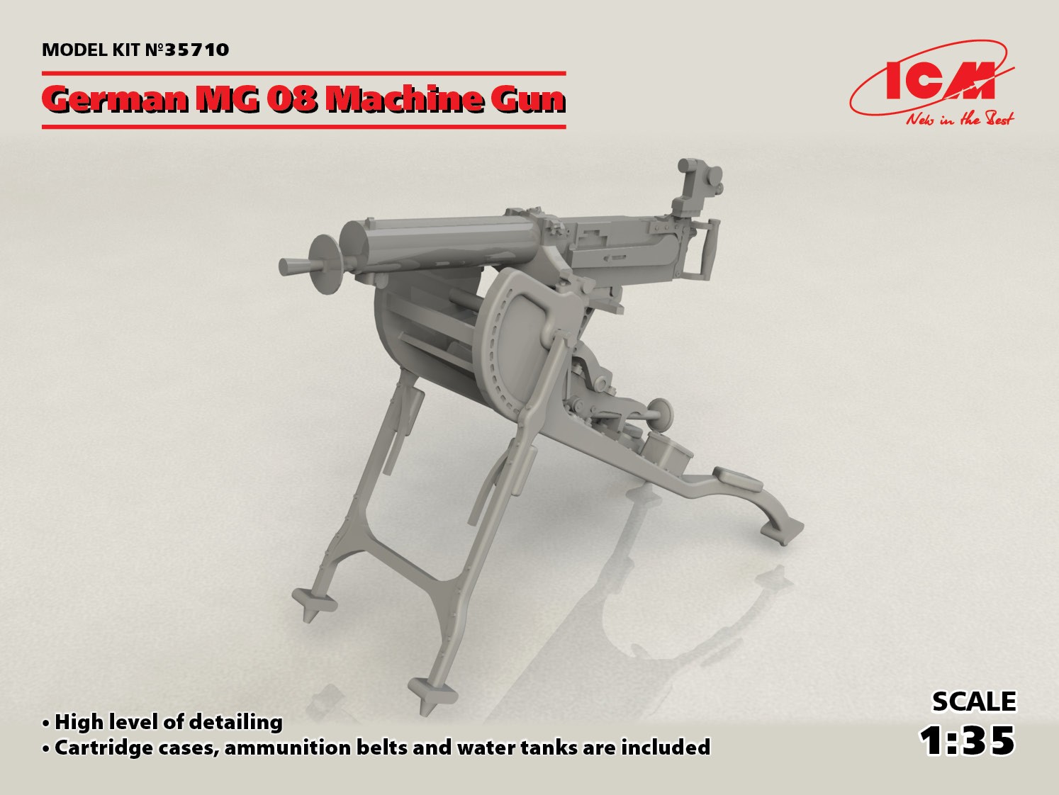 1/35 German MG08 Machine Gun (100% new molds) 35710